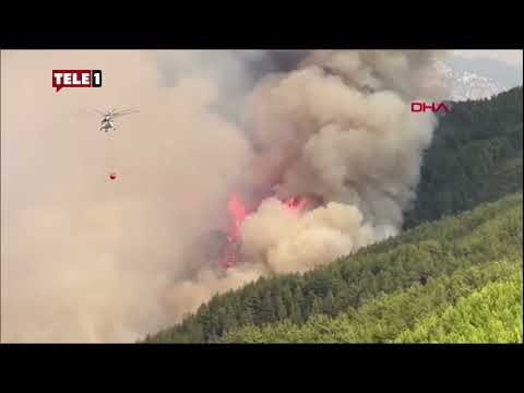 Antalya'da orman yangı kameraya böyle yansıdı